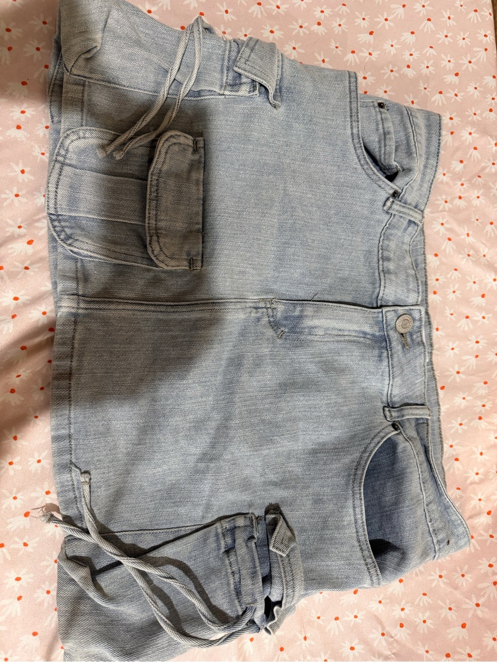 YMI Light Gray Denim Mini Skirt